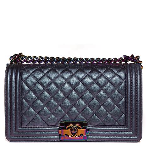 chanel iridescent goatskin quilted medium boy flap purple|CHANEL Iridescent Goatskin Quilted Medium Boy Flap Purple .